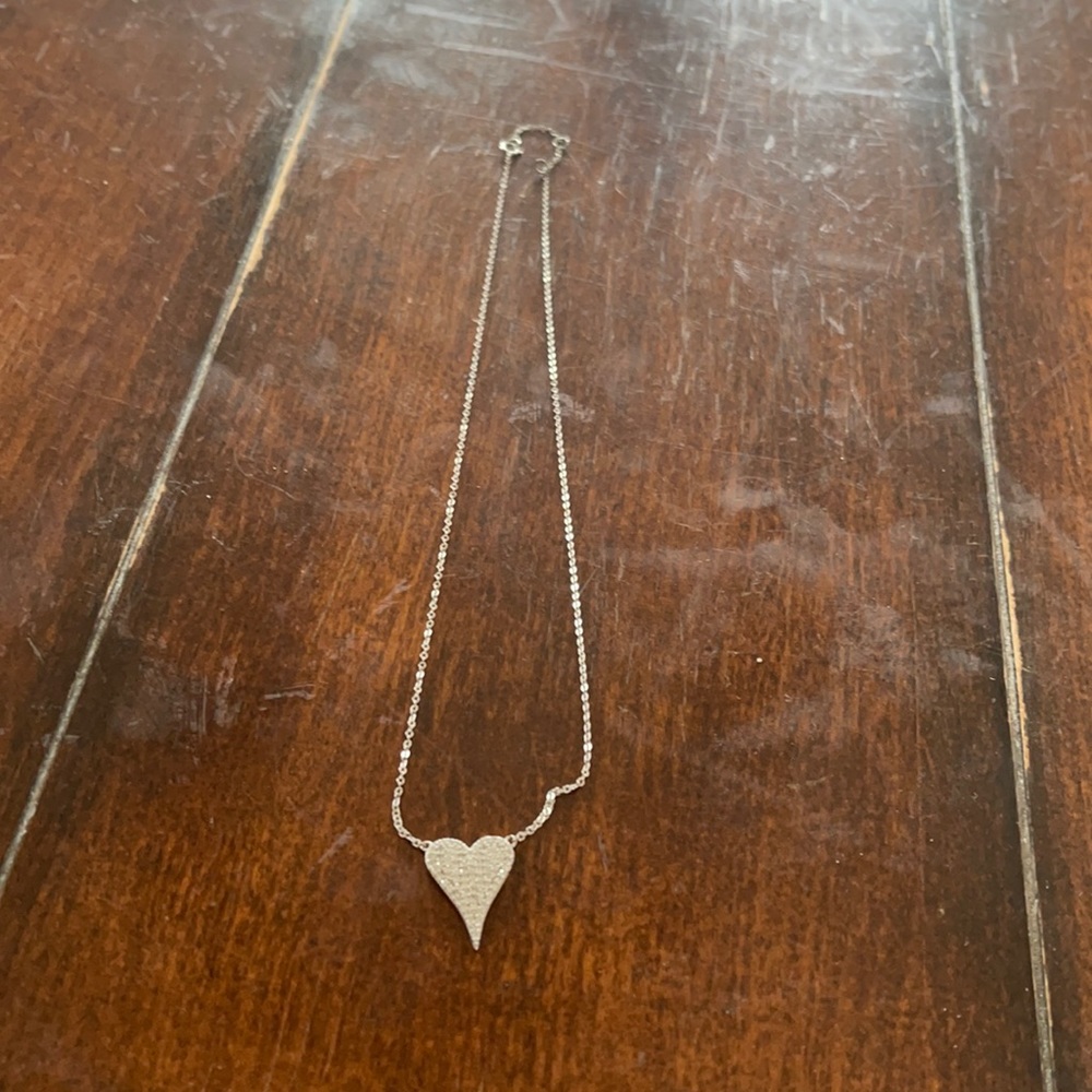 Sparkly heart silver necklace